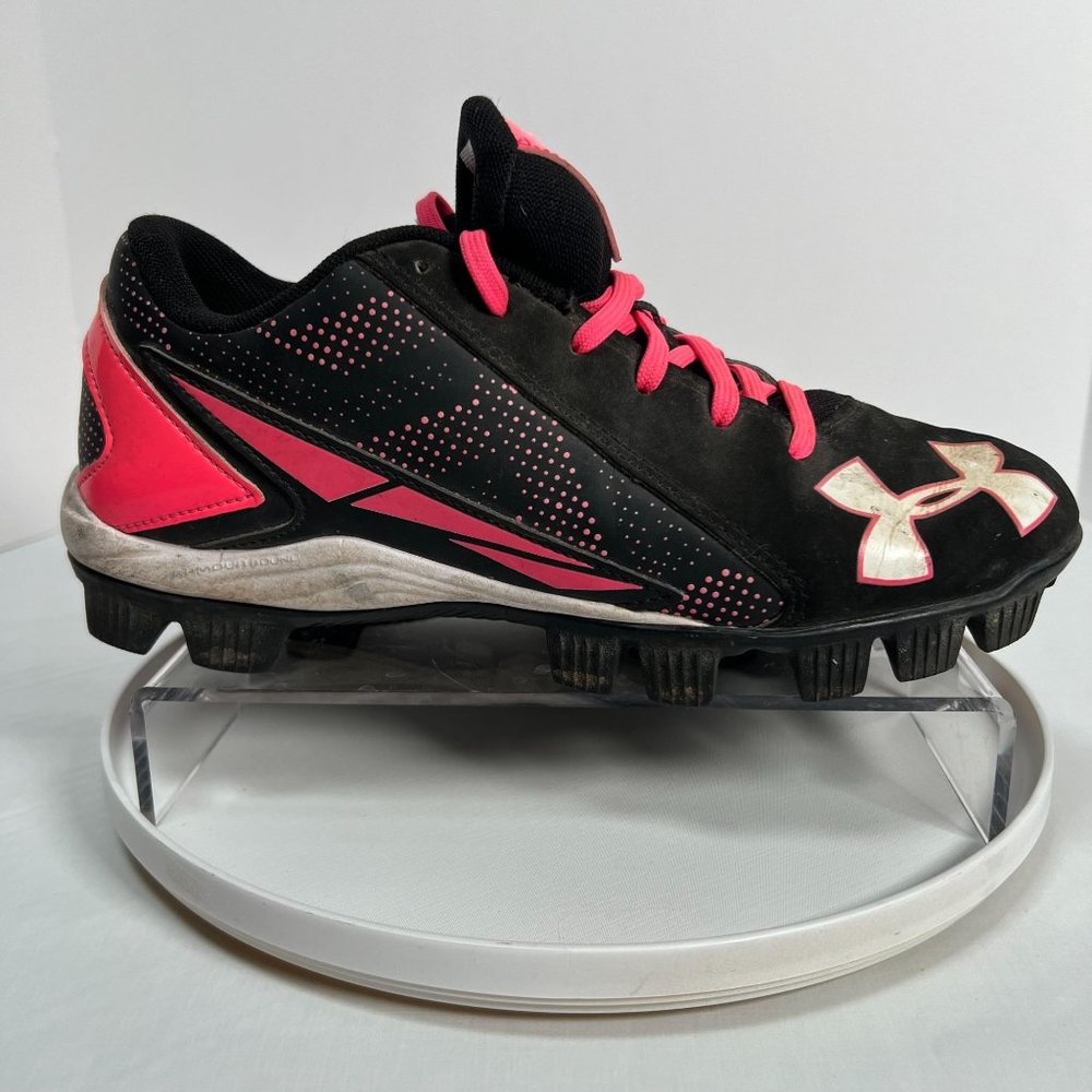 Under Armour Leadoff Low Rm Girls Baseball Cleat 1264187-064 Size 5Y Pink/Blk
